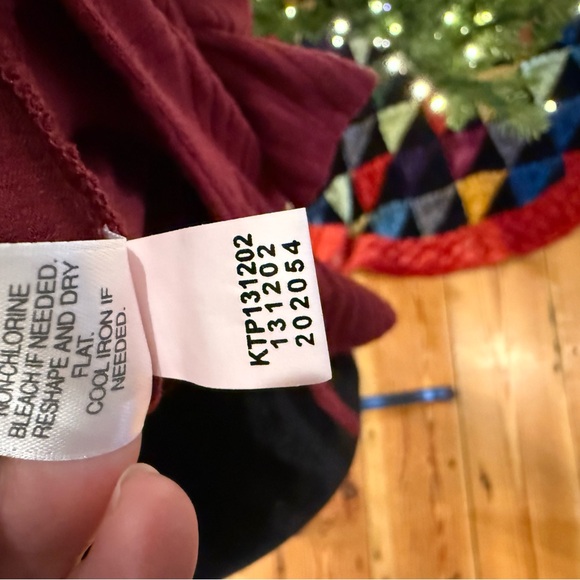 J.Jill Textured Tunic Womens MP Dark Red Double Slit Christmas Holiday Wear - Picture 7 of 7